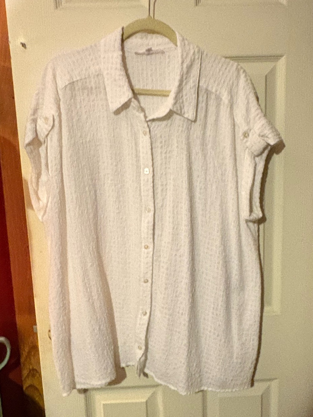 Lightweight White Button-Up Women's Top